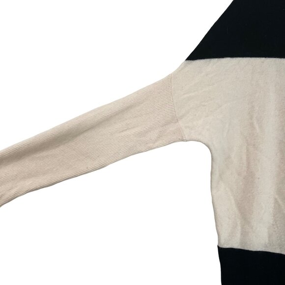 HATCH Maternity Agyness Striped Black Cream Merino Wool Cashmere Sweater Dress S - Picture 3 of 6